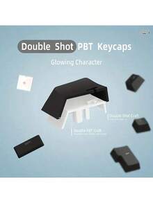 PBT双色注塑机械键盘键帽，透光背光，OEM高度，61/87/104键TKL布局，兼容MX轴，耐用纹理键帽套装