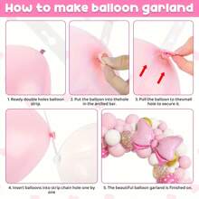125pcs Pink Bow Balloon Arch Kit, Pink Balloons For Boys Girls Kids Birthday Decoration, Princess Birthday Party Decor, Valentines Engagement Decoration, Baby Shower, Gender Reveal, Wedding, Birthday, Room, Party Supplies