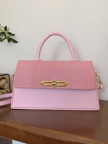 Fashionable, Simple, Fresh Color Matching, Exquisite Handbag, New Style, Classic, Versatile, Highly Attractive Messenger Bag, Niche, Versatile, Elegant Shoulder Bag, Suitable For Commuting, Shopping, Dating - Pink - View 9