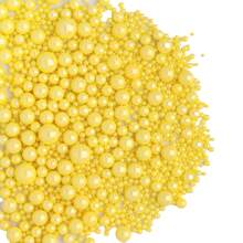 حبيبات لؤلؤية ذهبية سكرية للتزيين على الكيك - كرات سكرية لتزيين الكب كيك والآيس كريم وتزيين الكيك