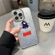 Funda para teléfono (1 unidad) con hilo de color degradado, IMD, láser. Compatible con phone 6/15/14/13/12/11 (toda la serie), 13/14 Pro, 15 Plus y 16 Pro. Incluye protector de lente. Resistente a golpes. Diseño clásico híbrido. - Blanco - Ver 2