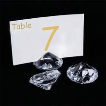 5/10 件仿水晶钻石卡片夹桌号姓名座位标签席位卡夹照片图片卡展示架 - 透明色 - 查看 8