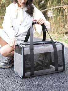 大容量手提包、便携式狗狗透气背包、可折叠猫咪旅行单肩宠物包、车载宠物包、适用于中型猫咪和体重不超过 6 公斤的小型犬的软边猫咪包、宠物包、旅行犬包、宠物手提袋、宠物包背包 - 彩色 - 查看 7