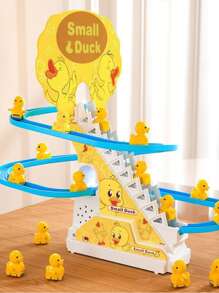 The Yellow Duck Automatic Climbing And Sliding Toy Is Perfect For Birthday And Holiday Gifts. Manual Installation Of Track (Requires Two No. 5 Batteries To Be Provided),Duck,Sensory Toys,Ducks