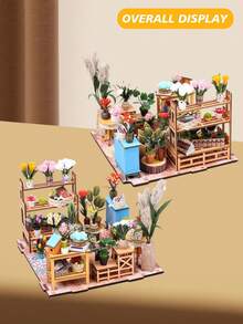 1 Set Wooden DIY Dollhouse Kit, Assemble Miniature Model House, Miniature Greenhouse Model Kit, 1:24 Scale, DIY Craft/Birthday Gift/Home Decor, Gift For Family And Friends (Batteries Not Included) - TSZH201/Kathy Flower Shop - View 8