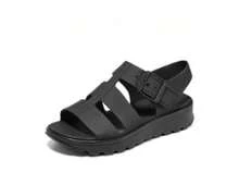 Skechers 女士新款厚底罗马风格凉鞋，轻便沙滩鞋 - 黑色 - 查看 3