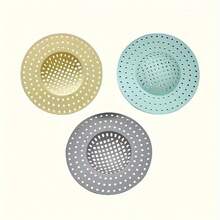 3/1pc Kitchen Sink Strainers | Hair & Food Catcher, Essential Drain Protection Baskets In Light Green & Blue, Durable Plastic Mesh For Home Use - Multicolor - View 6