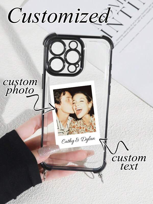 1pc Personalized Electroplated Anti-Fall Phone Case Customized With Family Photo, Couple, Kids, Pet, Compatible With IPhone 16/16Pro/16Plus/16ProMax, 11/11Pro/11ProMax, 12/12Pro/12ProMax, 13/13Pro/13ProMax, 14/14Plus/14Pro/14ProMax, 15/15Plus/15Pro/15ProMax