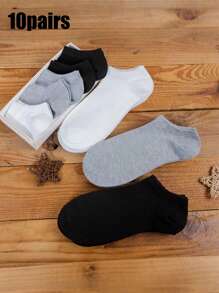10/15 pares de calcetines cortos multicolor para mujer, calcetines tobilleros y calcetines de barco de corte bajo, calcetines invisibles para el verano