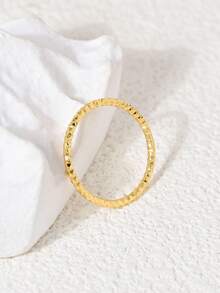 1 件经典简约 18K 镀金戒指，男女通用戒指，优雅百搭，非常适合日常通勤和特殊场合，是情侣、情人节、日常戒指的理想礼物|简约设计|耐用戒指。 - 金黃色 - 查看 11