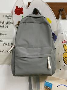 纯色大容量防水简约青年背包适合大学、小学、初中、高中、工作、商务、通勤、户外、旅行、男女通用防上学开学礼物