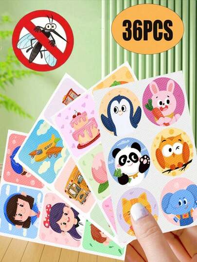36 Peças Adesivos Fofos, Adesivos Repelentes de Mosquitos, Um Item Essencial para Viagens ao Ar Livre, Adequado para Auxílio do Sono Interno, Viagens ao Ar Livre e Camping, Múltiplos Usos (36 Peças/Pacote) Adesivos de Parede Decoração de Quarto Decoração de Parede Adesivo de Parede Adesivos Personalizados