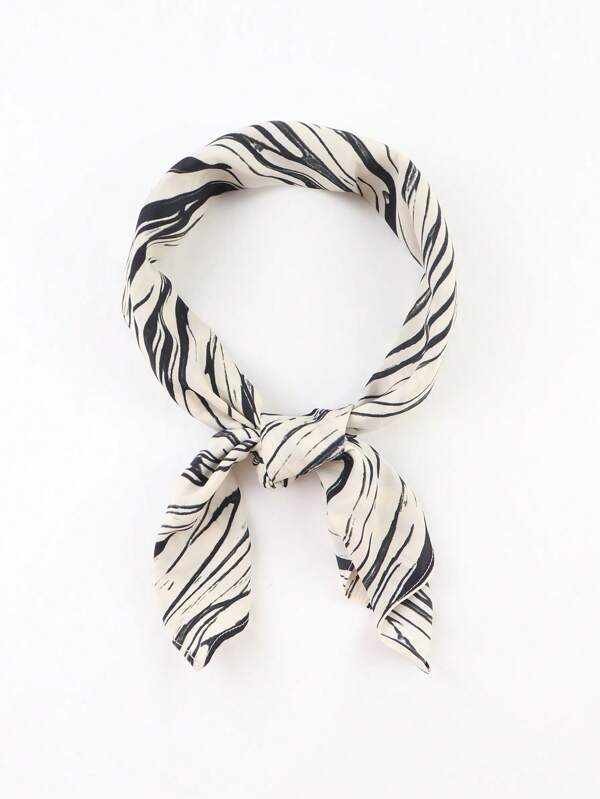 1 Peça Lenço/Bandana com Estampa de Onça, Lenço de Pescoço Fashionable para Uso Diário, Lenço de Seda Versátil para o Verão