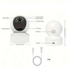 1pc/2pcs Smart Camera, Indoor/Outdoor Camera, 2.4GHz Home Security Camera System, Fixed Lens & Dome Camera Combination, 360 Degree Wide View, Motion AI Tracking, Two-Way Audio, Mobile Alarm Monitoring