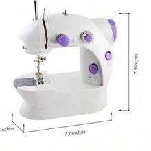 Mini máquina de coser portátil para el hogar, máquina de coser de prendas recargable, adecuada para uso doméstico y al aire libre. - Blanco - Ver 8