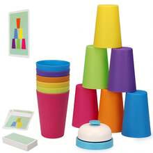 The Colorful Multi-Color Stacking Cup Set Features A Fun And Practical Style, Smooth And Burr-Free Material, And A Combination Of Multi-Color Stacking Cup Shapes. The Details Are Adapted To The Quick Stacking Operation (Helping To Improve Thinking And Reaction). It Combines Children's Intelligence Development, Logical Thinking Training - Multicolor - View 10
