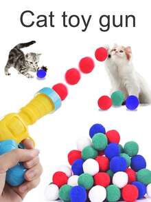 Juguete diseñado para promover el amor y la confianza entre el dueño y el gato, adecuado para que los gatos jueguen, adecuado para gatos, perros y pequeños animales. El color de las bolas de burbujas es aleatorio.