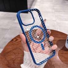 Fashion Transparent Cute White Dot Pattern Magnetic Girl Mobile Phone Case Suitable For IPhone 16ProMax/16Plus/16Pro/16, IPhone 15/14/13/12/11 Wireless Charging Shockproof Lens Protection Magsafe Mobile Phone Case, Gift - 粉色 - 查看 9