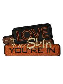 5pcs "Love The Skin You're In" Embroidered Patches, Retro Casual Patches, Positive Energy, Inspirational Patches, Self-Love Badges, Heart Story Badges, Iron-On/Sew-On, Suitable For Clothes, Backpacks, Hats - 彩色 - 查看 10