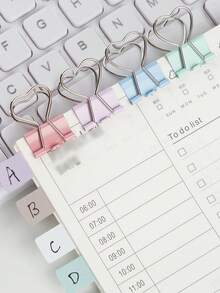 Kẹp bìa hình trái tim các loại, kẹp bìa đầu phẳng các loại, dùng để sắp xếp giấy tờ, ghi chú, ảnh và tài liệu - Đồ dùng văn phòng, gia đình, trường học và thủ công, phần thưởng khi trở lại trường, v.v. - Nhiều màu - Xem 8