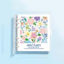 120 页透明方形笔记本，花卉图案可拆卸便携式日记本口袋便笺本，适用于学校用品，返校 - 彩色 - 查看 9