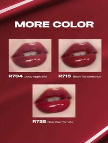 COLORKEY Mirror Gloss Lip Tint, Shiny Nourishing Lip Gloss, Non-Sticky, Long-Lasting, Moisturizing - Liquid Lipstick, Super Hydrating Lip Gloss, Brand Cosmetics, Suitable For Women And Girls, Perfect For Spring/Summer, Y2K Fashion , Suitable For Birthday, Mother's Day, Party, Best Color - R738 New Year Tomato - 查看 5