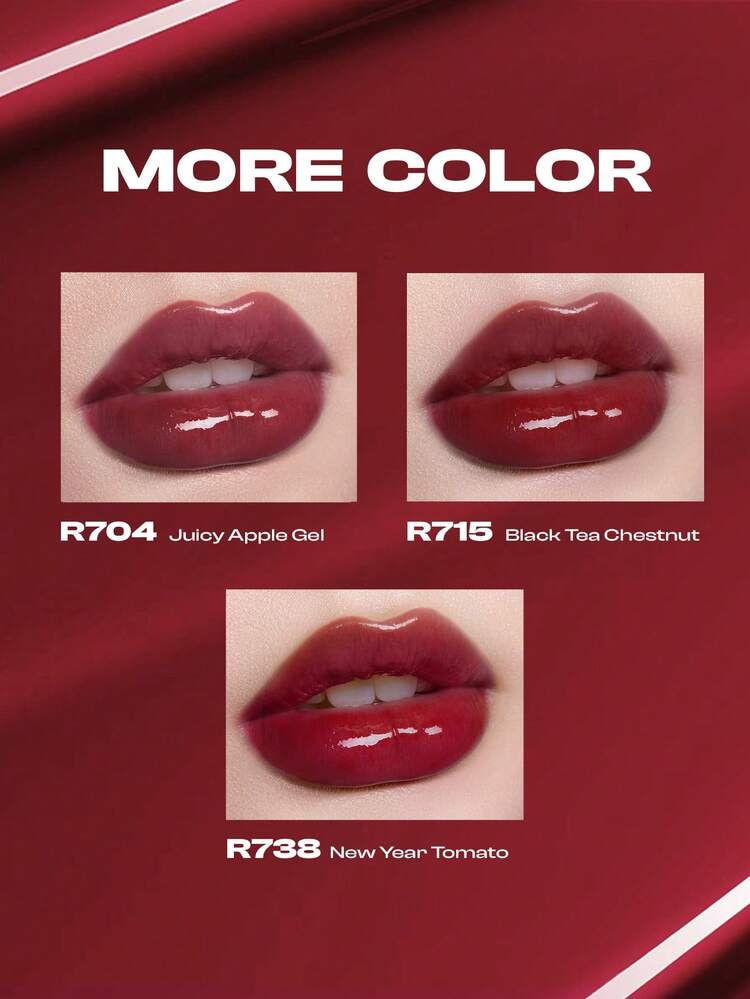 COLORKEY Mirror Gloss Lip Tint, Shiny Nourishing Lip Gloss, Non-Sticky, Long-Lasting, Moisturizing - Liquid Lipstick, Super Hydrating Lip Gloss, Brand Cosmetics, Suitable For Women And Girls, Perfect For Spring/Summer, Y2K Fashion , Suitable For Birthday, Mother's Day, Party, Best Color - R738 New Year Tomato - 查看 5