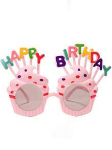1 套派对道具 - 眼镜、趣味蛋糕和引言主题派对眼镜，适合拍照、派对、聚会、搞笑自拍道具、生日太阳镜 - 粉色 - 查看 2
