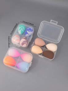 4pcs/Set Makeup Sponge Applicator, Non-Latex Drifting Bottle Powder Puff, Dry & Wet Dual-Use Makeup Sponge - Multicolor - View 2