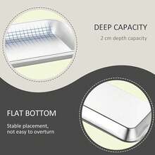 Bandeja de acero inoxidable para cirugía dental (paquete de 2), adecuada para laboratorios, salones de belleza, clínicas dentales, tiendas de tatuajes, cocinas, mesas de comedor, escuelas y otros lugares. - Plateado - Ver 6