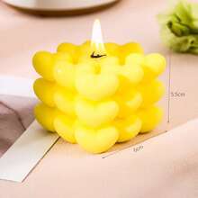 1pc/9pcs Handmade Cubic Heart-Shaped Scented Candle, Romantic & Unique Gift For Him, Father's Day, Christmas, Valentine's Day, Anniversary, Birthday, Lavender Fragrance Soy Wax Candle, Valentine's Day Gift - Multicolor - View 10