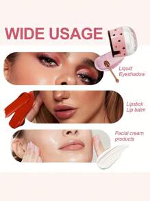 [Mini Reusable Lip Mask Dispenser] Portable Clear Lip Mask & Balm Dispenser - Reusable Mini Cosmetic Jar For Lip Gloss, Samples & Travel Storage - Multicolor - View 4