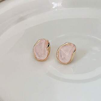 1 Pair Fashionable S925 Sterling Silver Asymmetrical Geometric Earrings, Artistic And Minimalist Design Suitable For Women For Daily Wear, Dates And Parties