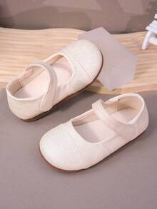 Girls' Mary Jane Flats Autumn New Kids Shoes Low Vamp Faux Pearl Small & Medium Children Leather Shoes Low Vamp Low-Top Princess Shoes Hook And Loop Girls Performance Shoes Student Baby Infant Shoes - White - View 3