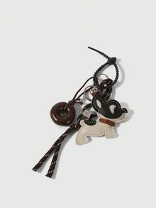 女士配饰, 多功能悬挂装饰, 博主风格, 风格系列, 3D卡通装饰, 可爱法国斗牛犬装饰, 彩虹绳配饰, 手工编织色块, 适合学生, 女士礼物, 包包挂饰, 钥匙扣, 可拆卸挂绳, 坏蛋风格, 返校必备, 可拆卸, 二合一装饰