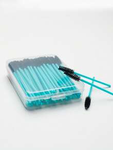 100pcs Crystal Solid Stem Eyelash Curler Brush, Eyelash Extension Makeup Tools Eyebrow Brush With Box - Multicolor - View 22