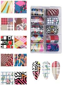 10 Peças Adesivos de Água de Padrão Floral Estilo INS para Arte de Unhas, Folhas de Transferência de Unhas Pintadas à Mão de Alta Qualidade, Adequado para Livros, Papelaria, Mesas, Tablets, Vidro, Paredes, Decorações DIY, Ótimo Presente para Familiares e Amigos