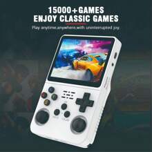 Console de jeu portable rétro mini R36s, stockage incluant plus de 15 000 jeux, écran IPS de 3,5 pouces, jeux et divertissement portables, carte TF intégrée de 64 Go.