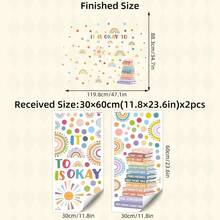 BRUP 教育墙贴 回到学校墙贴 儿童礼物 可爱卡通铅笔手拉手墙贴 儿童婴儿房卧室育儿室装饰墙贴