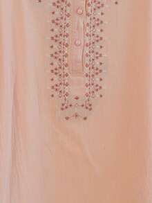 JIANHU Beige Linen Embroidered Blouse - Summer Boho Floral Top | 3/4 Sleeve Shirt With Hand-Stitched Collar & Cuff Details For 4th Of July/Graduation/Beach | Breathable Relaxed Fit Casual & Dressy Women's Top Pink - Pink - View 7