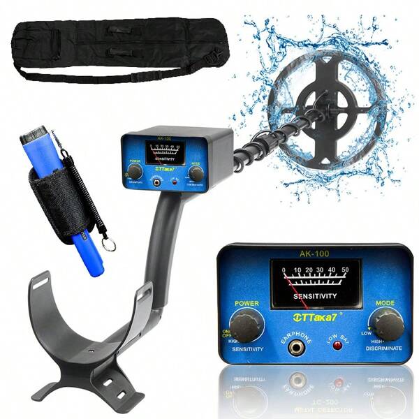Detector de metales portátil, buscador de tesoros ligero con pantalla digital, brújula y mochila - Ideal para buscar monedas, cobre, acero, hierro (batería no incluida)