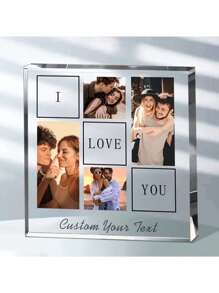 1pc Customized Acrylic Photo Display Stand, Personalized Acrylic Decor For Office Desk, Living Room, Bedroom, Unique Gift For Family, Friends, Graduation, Birthday, Wedding Party