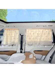1pc Car Side Window Shade, Suction Cup Mounted Interior Curtain, Sun Shade & Heat Insulation