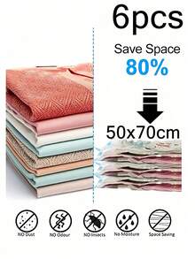 6/5/3/1pcs Transparent Vacuum Compression Bags, 50x70cm Medium Size Combination Space Saving Vacuum Storage Bags, 6pcs (5M+Pump) Multi-Purpose Rectangular Plastic Bags, Luggage Compression Bags Suitable For Clothes, Pillows, Blankets, Bedding, Suitable For Travel, Home, Wardrobe, Luggage Storage, Easy To Use, Winter Clothing Storage, Christmas Costume Decoration Storage, Back To School Luggage Storage, Travel Essentials