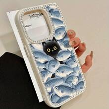 Funda para teléfono 1PC Una pantalla llena de peces Teléfono 3 en 1 con grabado de doble cara, adecuado para 16promax, 16 15pro 14 14 Plus/14 Pro 13 13 Pro 12Pro 11pro Promax Series. Suave anticaídas y resistente a las manchas, adecuado tanto para hombres como para mujeres con diciembre. - Blanco - Ver 2