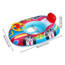 1pc Inflatable PVC Racing Car Shaped Pool Float With Decorative Steering Wheel, Suitable For Beach And Swimming - Multicolor - View 8
