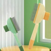 1/2PCSrandom Pet Hair Removal Comb, Long Hair Dense Tooth Needle Comb, Pet Specific Comb, Open Knot To Remove Floating Hair, One Click Self-Cleaning Comb