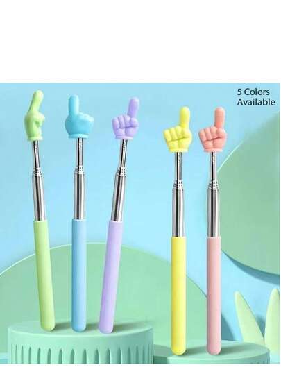 2pcs/3pcs/5pcs Retractable Reading Pointer Wands, Finger Pointing Reading Tool, Teacher Education Device