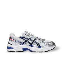 Asics Gel-1130 小学运动鞋 白色 普鲁士蓝 支撑凝胶 缓冲 耐用 轻便 1204A163-105 - 白色/藍色 - 查看 3