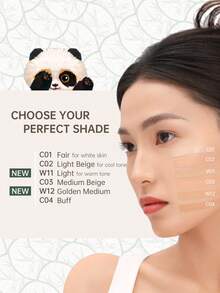 CATKIN 熊猫天堂遮瑕气垫BB霜，透气保湿粉底，滋养肌肤，打造无瑕妆容，适合敏感肌肤，轻薄遮瑕，C02浅米色